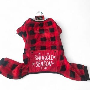 Pet Pajamas Red and Black Plaid Dog Onesie